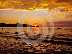 Patong beach at sunset