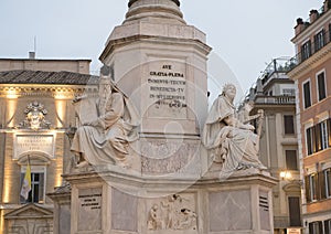 The Patriarch Moses by Jacometti and King David by Tadolini on the base of The Column of the Immaculate Conception, Rome