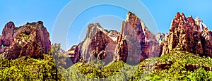 The Patriarchs, Abraham Peak, Isaac Peak and Jacob Peak, in Zion National Park in Utah, United Sates