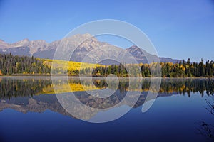 Patricia Lake in Jasper national Park in autumn season