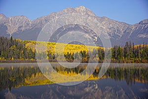 Patricia Lake in Jasper national Park in autumn season