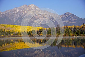 Patricia Lake in Jasper national Park in autumn season