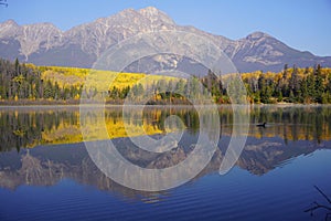 Patricia Lake in Jasper national Park in autumn season