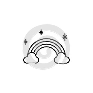 Patrick day, rainbow, cloud, atmospheric, spectrum icon. Element of Patrick day for mobile concept and web apps illustration. Thin
