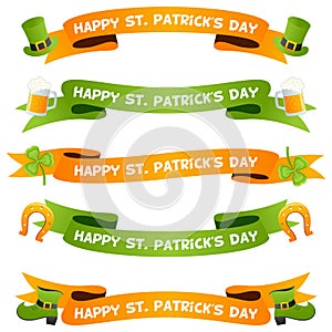 Patrick s Day Ribbons or Banners Set