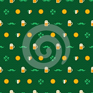 Patrick's Day seamless pattern with traditional