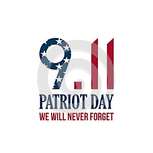 9.11 Patriot Day card. We will never forget. photo