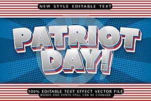 Patriot Day editable text effect emboss modern style