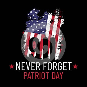 Patriot day illustration. We will newer forget 911