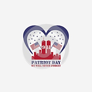Patriot day usa, we will never forget vector logo