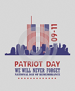 Vlastenec vektor plagát. spojené štáty americké pomník. septembra 11. 9  11 dvojča veže 