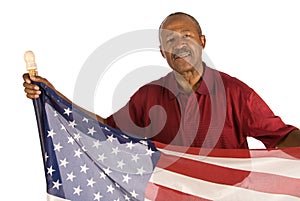 Patriotic African American man