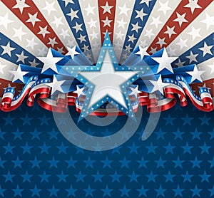 Patriotic American Background with Star