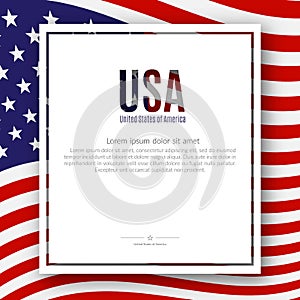 Patriotic American poster with text USA the background of the American flag pattern Poster for Independence Day President`s Day