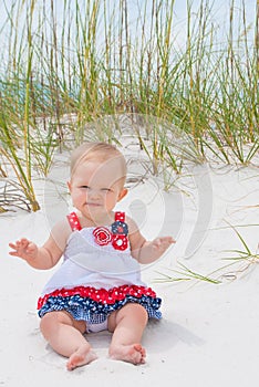 Patriotic Baby Girl at the Beach