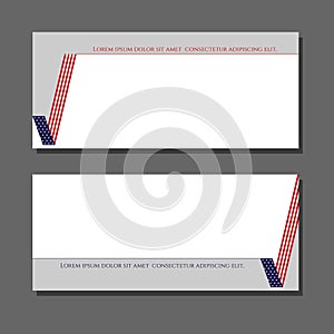 Patriotic background check mark card with American flag Design element for templates layouts cards banners brochures Patriotic