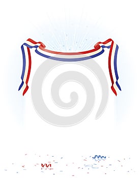 Patriotic banner with Burst and Confetti