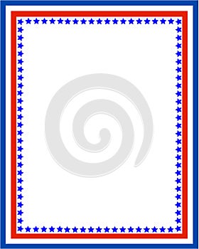 Patriotic border frame with USA flag symbols.