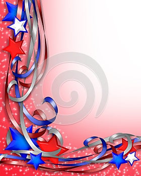 Patriotic Border Stars and Ribbons