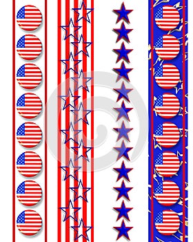 Patriotic borders 4th of July