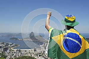 Patriótico brasil ventilador de pie lleno en brasileno bandera 