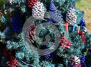 Patriotic christmas tree in fort Myers, Florida, usa