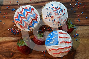 Patriotic cupcakes for July 4th celebration
