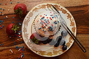 Patriotic cupcakes for July 4th celebration