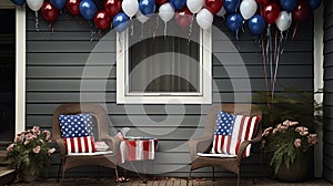 Patriotic decor adorns home for Father\'s Day celebration.AI Generated