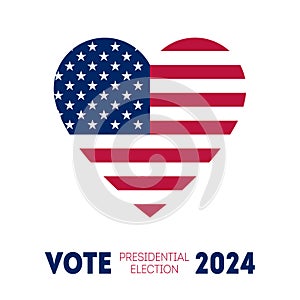 Patriotic design element. Poster, card, banner for United States Vote day. Vector. Presidential Election 2024 in US