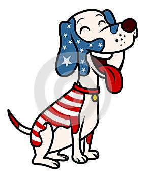 Patriotic dog vector stock iamge