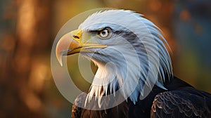 Patriotic Eagle Portrait In Vray Tracing Style