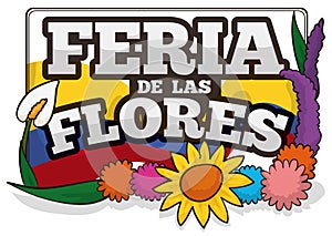 Patriótico a acuerdo Colombiana de flores ilustraciones 