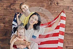 Patriotic holiday and happy family