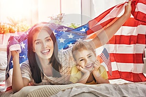 Patriotic holiday and happy family