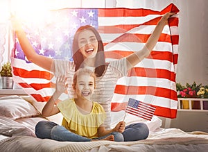 Patriotic holiday and happy family