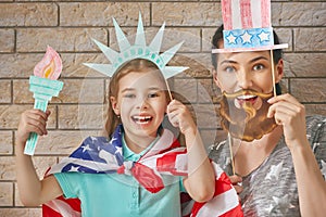 Patriotic holiday. Happy family