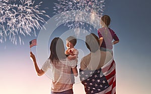 Patriotic holiday and happy family