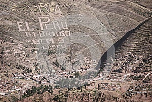 Patriotic landscape: Cuscoâs mountain tribute to Peru photo