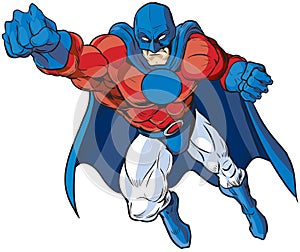 Patriotic Male Superhero Vector Cartoon