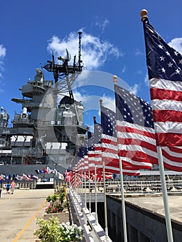 Patriotic Moment on the USS Missouri photo