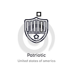 patriotic outline icon. isolated line vector illustration from united states of america collection. editable thin stroke patriotic