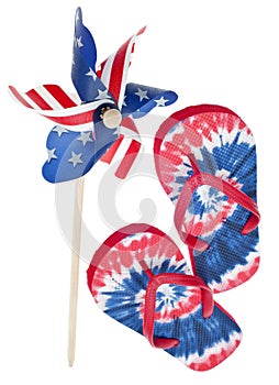 Patriotic Pinwheel and Flip Flop Sandals