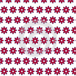 Patriotic Red White and Blue Flowers Background