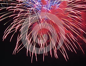 Patriotic Red, White and Blue July 4th Fireworks