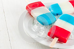 Patriotic Red White Blue Popsicles