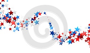 Patriotic Star Confetti Swirl