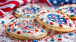 Patriotic Sugar Cookies for 4th of July Celebration