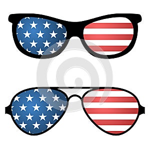 Patriotic sunglasses with american flag