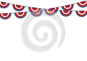 Patriotic symbolic decoration for holiday Usa. National flag col